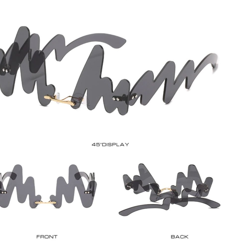 BLACK - Fashion ZigZag Sunglasses Women/Men